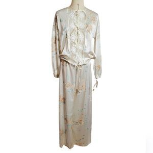 Tom Bezduda for Barad White Vintage Floral Pajama Set Jordan Marsh NWT